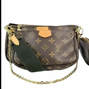 Louis Vuitton Monogram Multi Pochette Crossbody - Brown & Gold